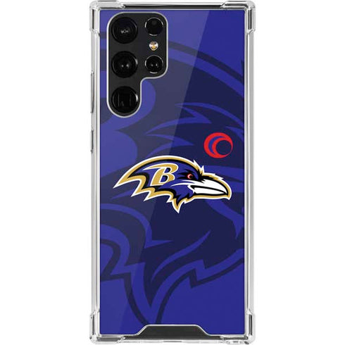 NFL Baltimore Ravens Double Vision Galaxy S22 Ultra Clear Case