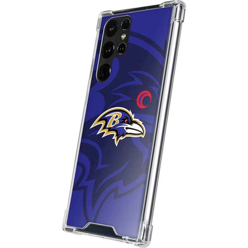 NFL Baltimore Ravens Double Vision Galaxy S22 Ultra Clear Case