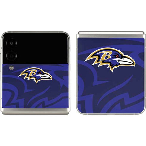 NFL Baltimore Ravens Double Vision Galaxy Z Flip3 5G Skin