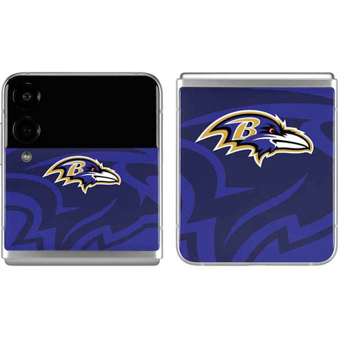 NFL Baltimore Ravens Double Vision Galaxy Z Flip4 5G Skin