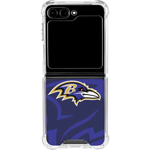 NFL Baltimore Ravens Double Vision Galaxy Z Flip5 5G Clear Case