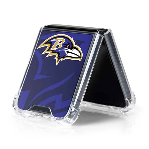 NFL Baltimore Ravens Double Vision Galaxy Z Flip5 5G Clear Case