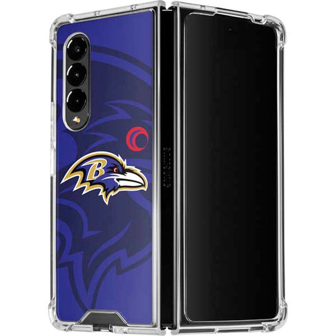 NFL Baltimore Ravens Double Vision Galaxy Z Fold4 5G Clear Case