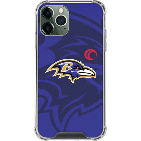 NFL Baltimore Ravens Double Vision iPhone 12 Pro Clear Case
