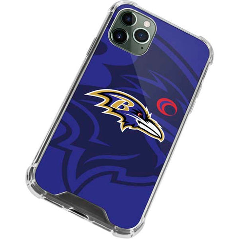 NFL Baltimore Ravens Double Vision iPhone 12 Pro Clear Case