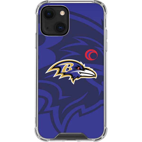 NFL Baltimore Ravens Double Vision iPhone 13 Mini Clear Case