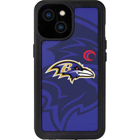 NFL Baltimore Ravens Double Vision iPhone 13 Mini Waterproof Case