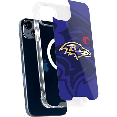 NFL Baltimore Ravens Double Vision iPhone 15 Plus MagSafe Case