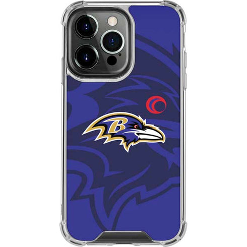 NFL Baltimore Ravens Double Vision iPhone 15 Pro Clear Case