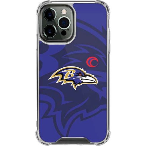NFL Baltimore Ravens Double Vision iPhone 14 Pro Max Clear Case