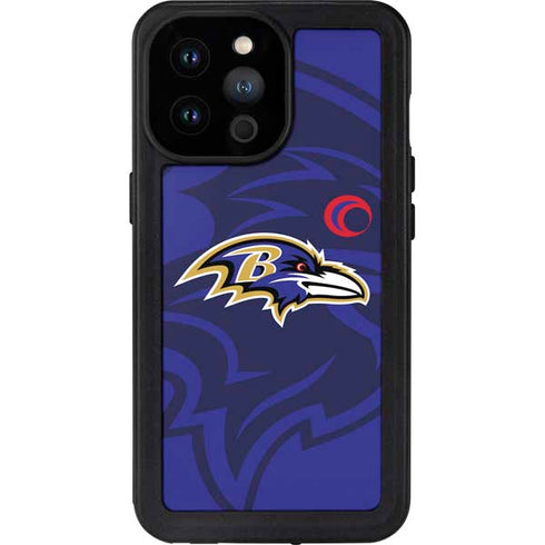 NFL Baltimore Ravens Double Vision iPhone 14 Pro Max Waterproof Case
