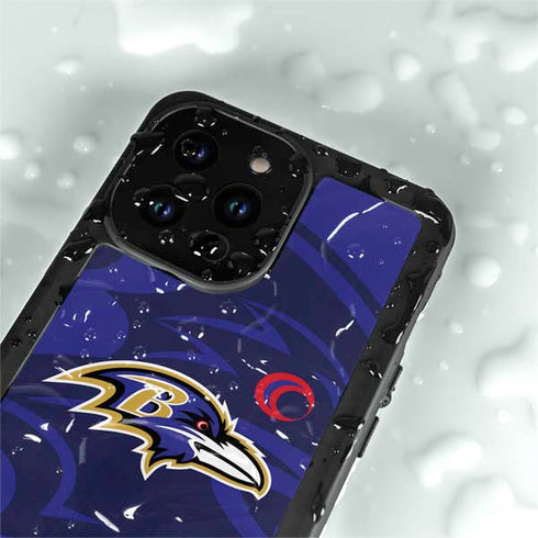 NFL Baltimore Ravens Double Vision iPhone 14 Pro Max Waterproof Case