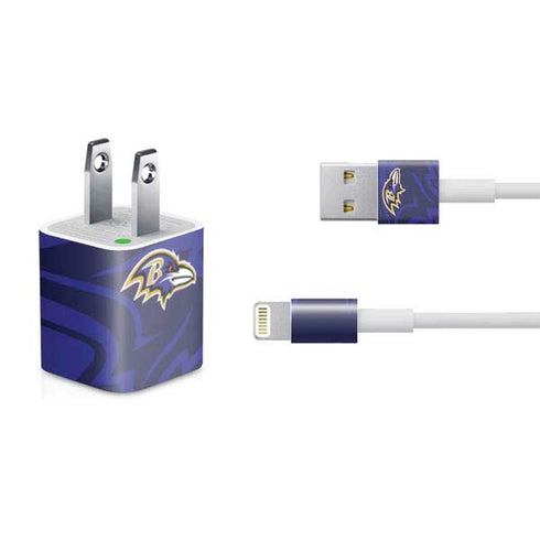 NFL Baltimore Ravens Double Vision iPhone Charger (5W USB) Skin