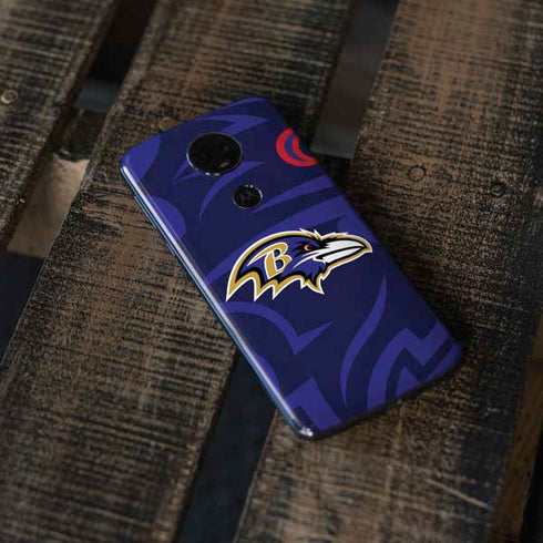NFL Baltimore Ravens Double Vision Moto E5 Plus Skin