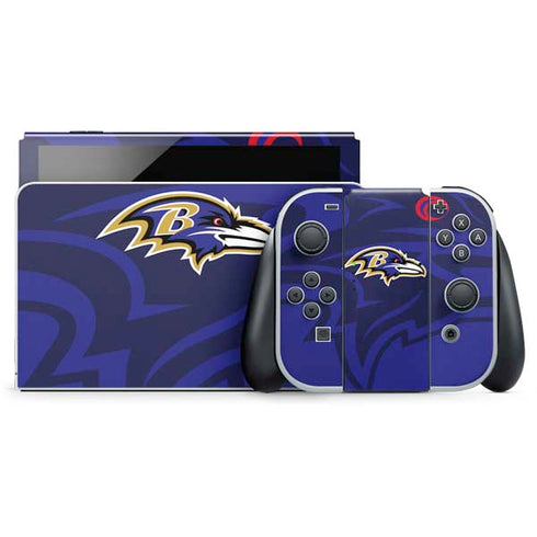 NFL Baltimore Ravens Double Vision Nintendo Switch OLED (2021) Skin