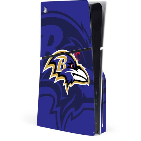 NFL Baltimore Ravens Double Vision PS5 Slim Disk Console Skin