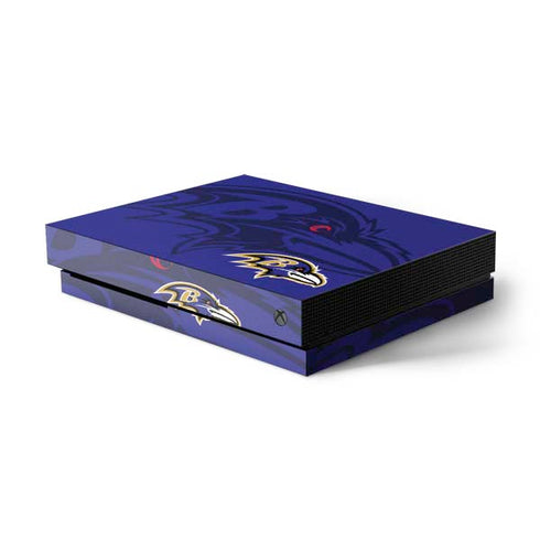 NFL Baltimore Ravens Double Vision Xbox One X Console Skin