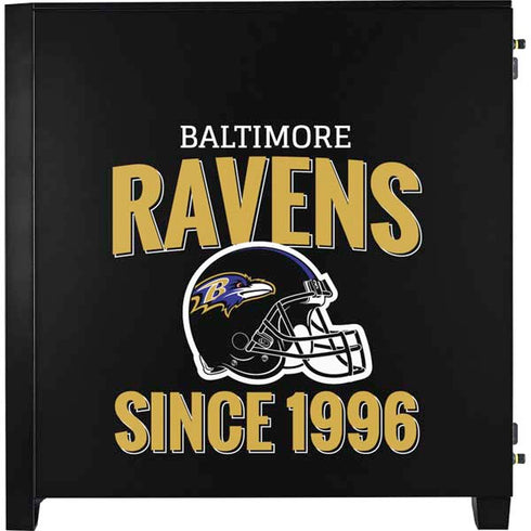 NFL Baltimore Ravens Helmet Corsair 4000D Tempered Glass Mid-Tower ATX Case Skin