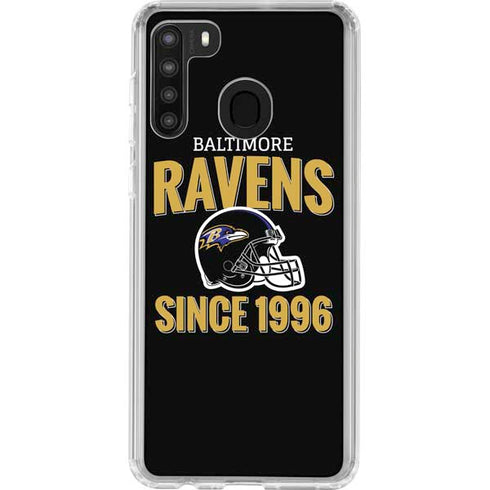 NFL Baltimore Ravens Helmet Galaxy A21 Clear Case