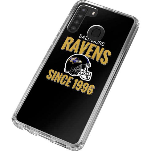 NFL Baltimore Ravens Helmet Galaxy A21 Clear Case