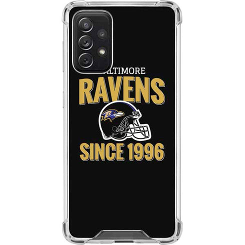 NFL Baltimore Ravens Helmet Galaxy A72 5G Clear Case