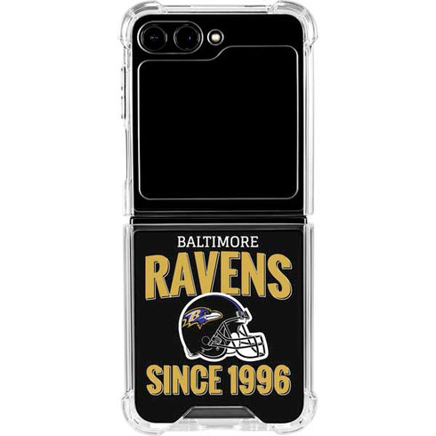 NFL Baltimore Ravens Helmet Galaxy Z Flip5 5G Clear Case