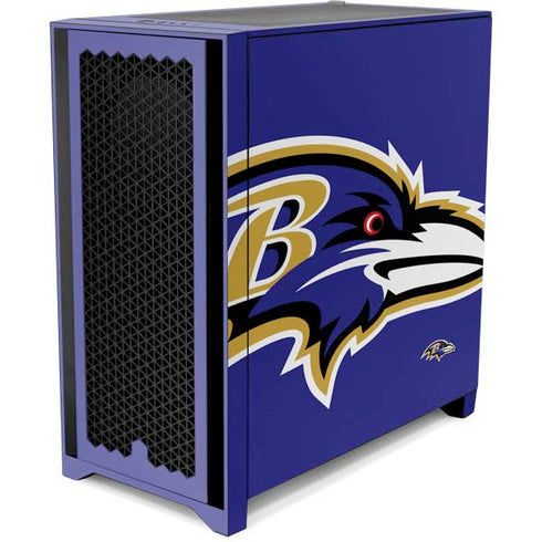 NFL Baltimore Ravens Large Logo Corsair 4000D Tempered Glass Mid-Tower ATX Case Skin