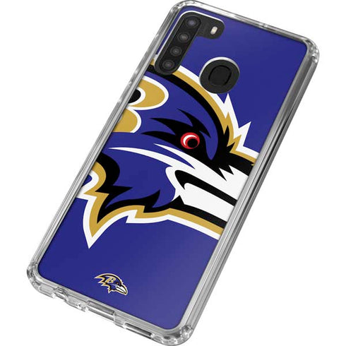 NFL Baltimore Ravens Large Logo Galaxy A21 Clear Case