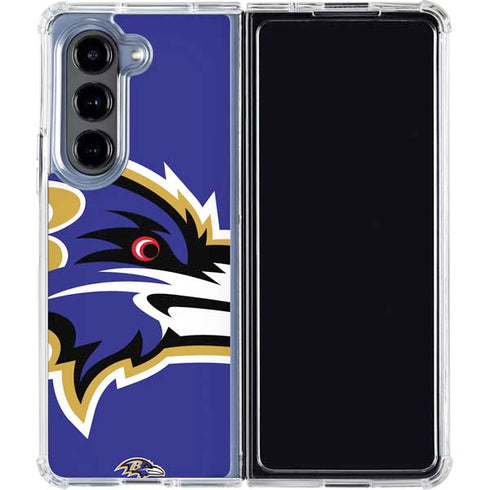 NFL Baltimore Ravens Large Logo Galaxy Z Fold5 5G Clear Case