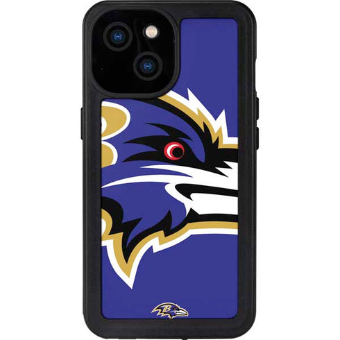 NFL Baltimore Ravens Large Logo iPhone 13 Mini Waterproof Case