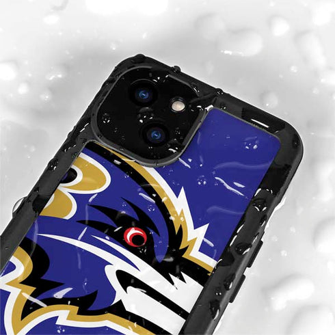 NFL Baltimore Ravens Large Logo iPhone 13 Mini Waterproof Case