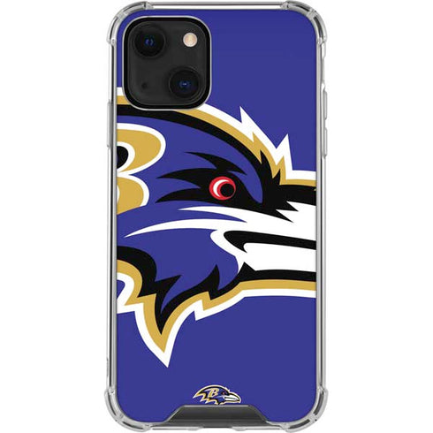 NFL Baltimore Ravens Large Logo iPhone 15 Plus Clear Case
