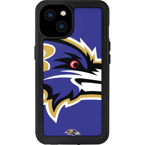 NFL Baltimore Ravens Large Logo iPhone 15 Plus Waterproof Case