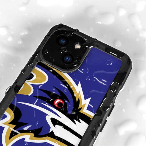 NFL Baltimore Ravens Large Logo iPhone 15 Plus Waterproof Case