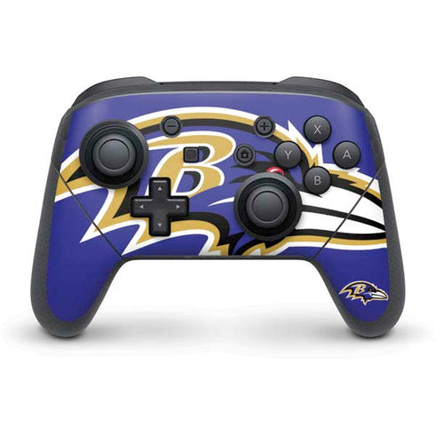 NFL Baltimore Ravens Large Logo Nintendo Switch Pro Controller Skin