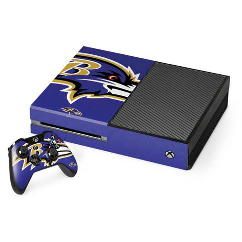 NFL Baltimore Ravens Large Logo Xbox One Console and Controller Bundle Skin