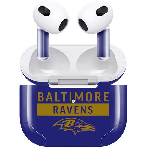NFL Baltimore Ravens Purple Performance Series Apple AirPods (3rd Gen 2021) Skin
