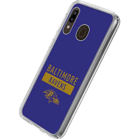 NFL Baltimore Ravens Purple Performance Series Galaxy A20 Clear Case