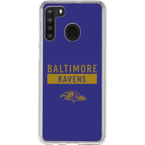 NFL Baltimore Ravens Purple Performance Series Galaxy A21 Clear Case
