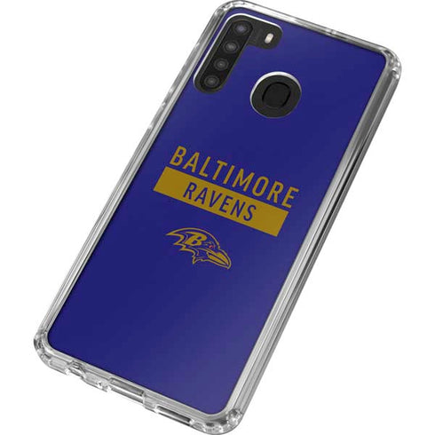 NFL Baltimore Ravens Purple Performance Series Galaxy A21 Clear Case