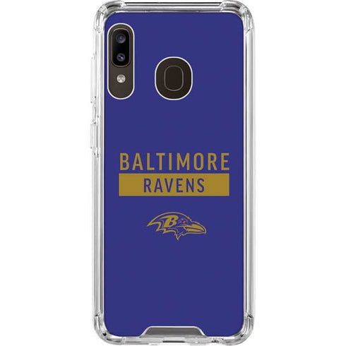 NFL Baltimore Ravens Purple Performance Series Galaxy A30 Clear Case