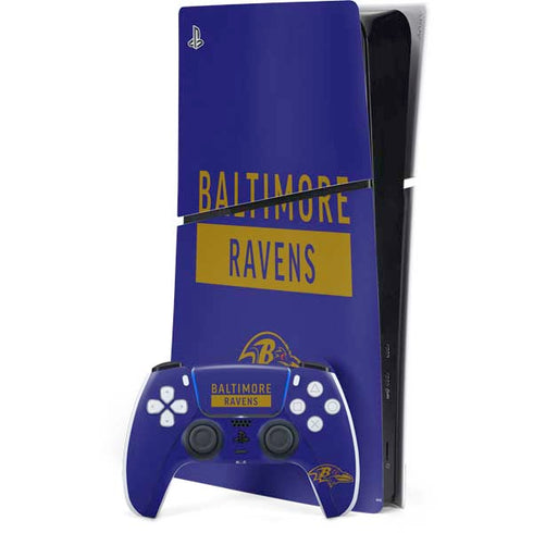 NFL Baltimore Ravens Purple Performance Series PS5 Slim Digital Edition Bundle Skin