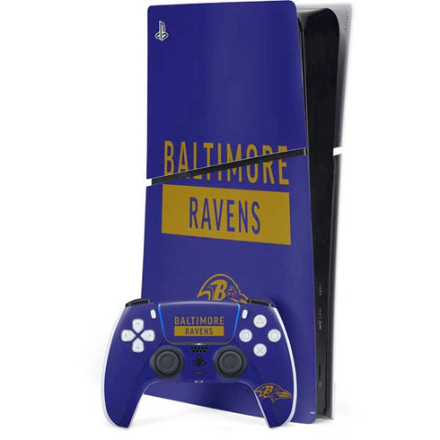 NFL Baltimore Ravens Purple Performance Series PS5 Slim Digital Edition Console Skin