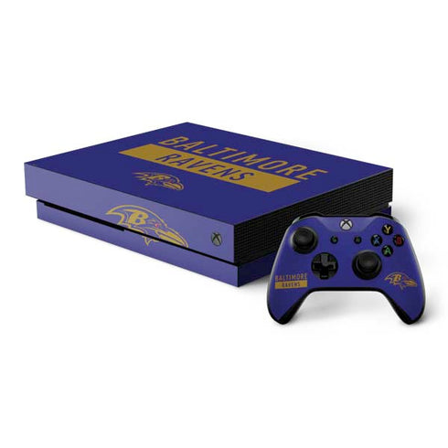 NFL Baltimore Ravens Purple Performance Series Xbox One X Bundle Skin
