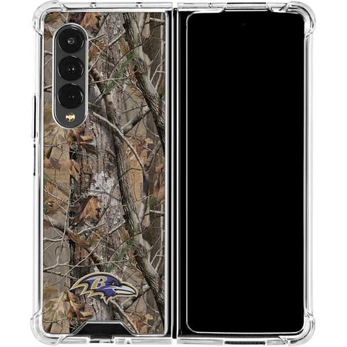 NFL Baltimore Ravens Realtree AP Camo Galaxy Z Fold4 5G Clear Case
