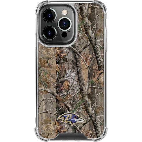 NFL Baltimore Ravens Realtree AP Camo iPhone 14 Pro Clear Case