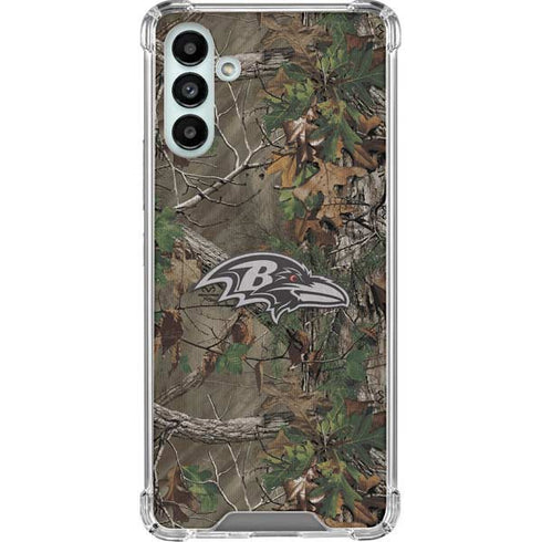 NFL Baltimore Ravens Realtree Xtra Green Camo Galaxy A13 5G Clear Case