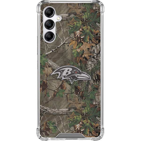 NFL Baltimore Ravens Realtree Xtra Green Camo Galaxy A14 5G Clear Case