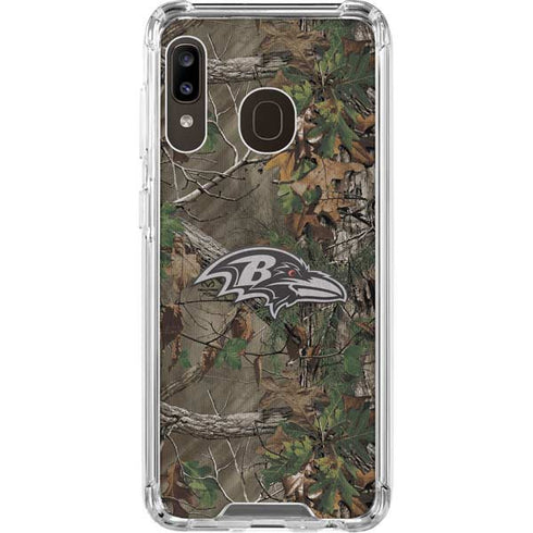 NFL Baltimore Ravens Realtree Xtra Green Camo Galaxy A30 Clear Case