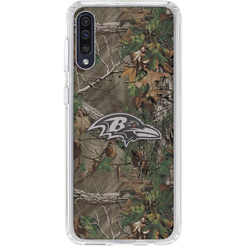 NFL Baltimore Ravens Realtree Xtra Green Camo Galaxy A50 Clear Case